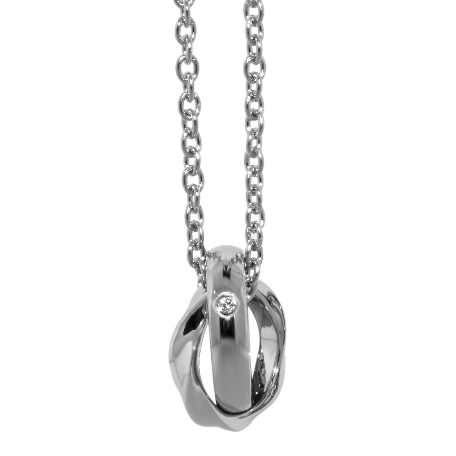  【人気商品】HEART ネックレス ウェーブダブルリングネックレス サージカルステンレス LION メンズ (直営限定ラッピング済) シルバー ネックレス