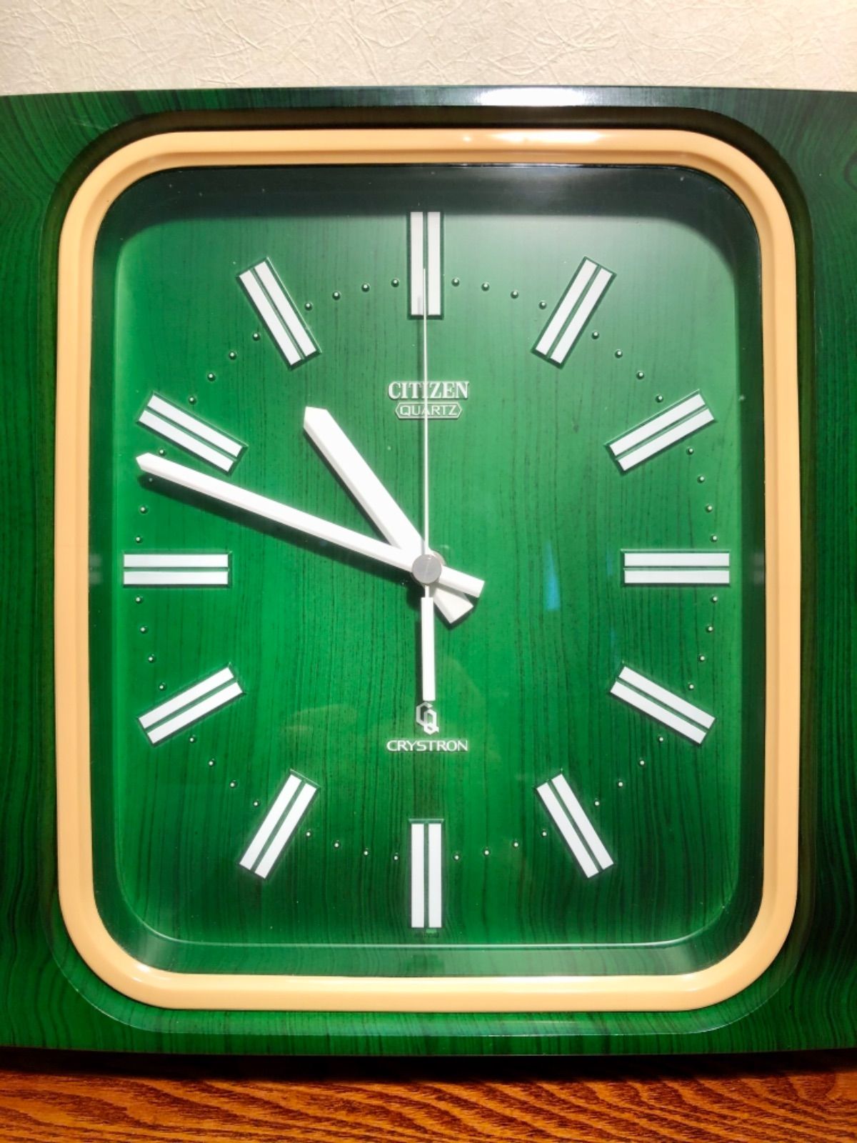 ◇CITIZEN◇壁掛け時計◇クリストロン◇クォーツ◇レトロ◇グリーン