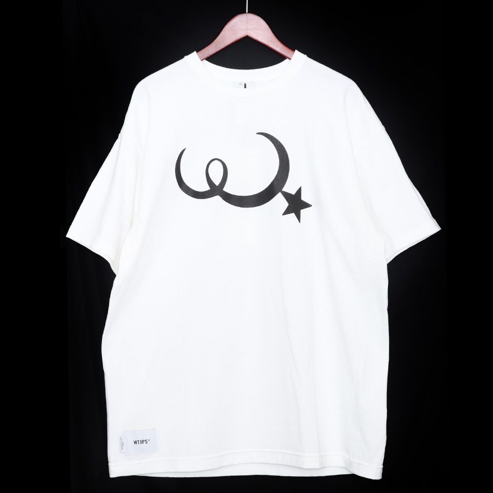 【希少オリジナル】WTAPS Moon u0026 Star プリントTシャツ 04 XL WTAPS MOON \u0026 STAR TEE 大きいサイズ ダブルタップス ムーン スター バック プリント ミリタリー ホワイト ブラック  ビッグ Tシャツ
