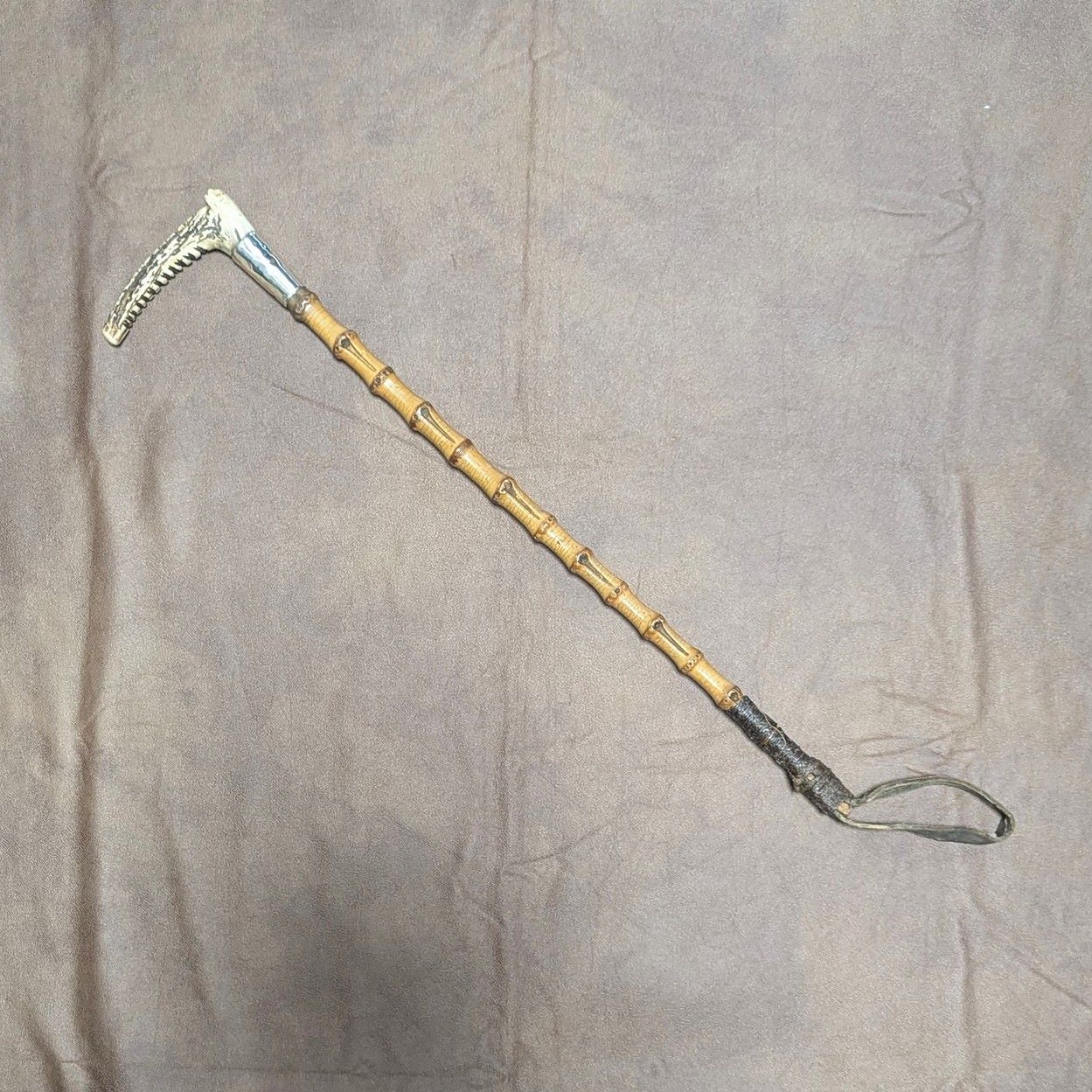 1886年 英国アンティーク 乗馬用ムチ ホースウィップ アントラー 50cm 1886年 英国アンティーク 乗馬用ムチ ホースウィップ アントラー