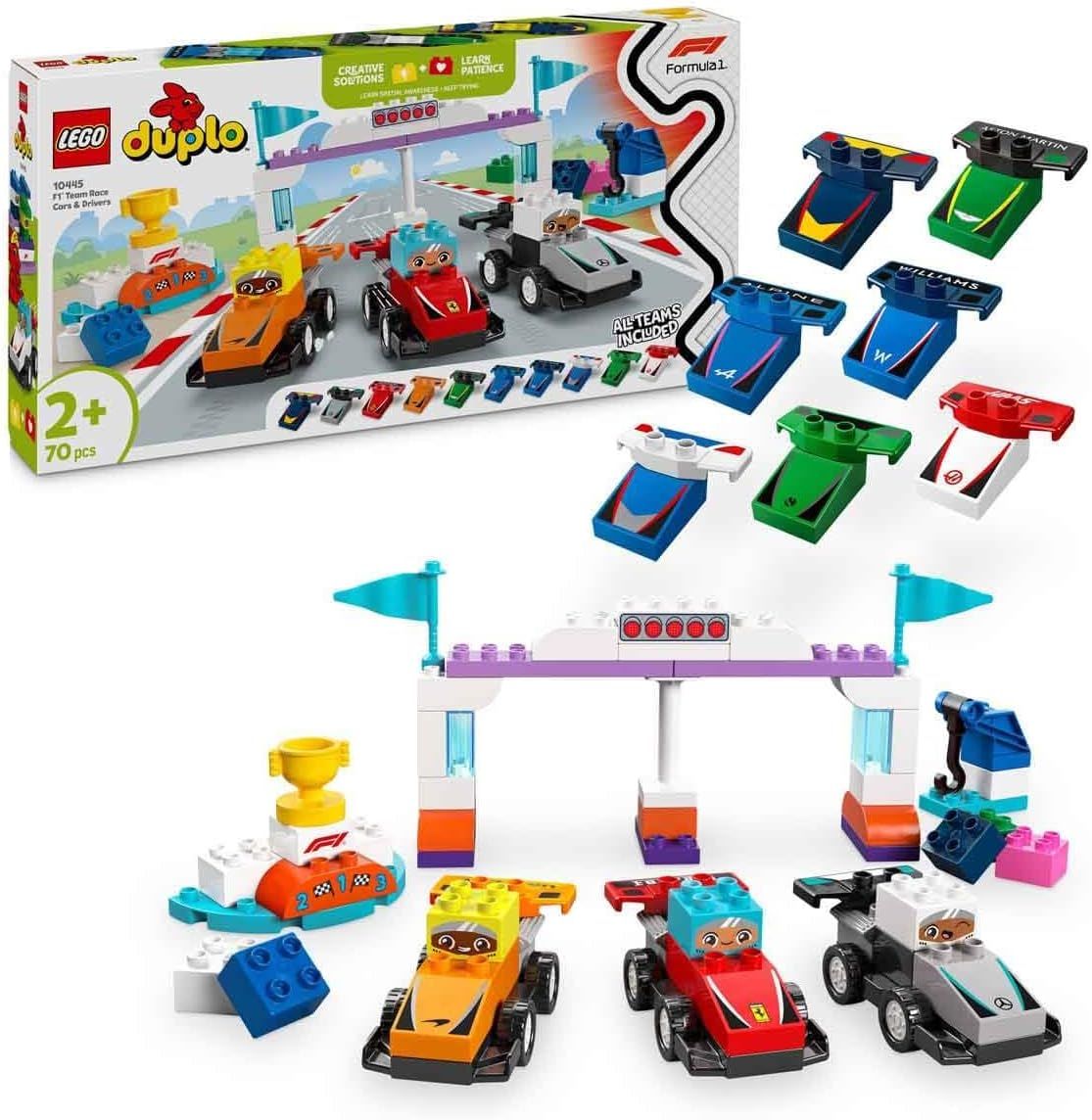 レゴ(LEGO) デュプロ デュプロのまち F1(R) レースカーとドライバー おもちゃ 玩具 誕生日 プレゼント ブロック 知育男の子 女の子 子供 1歳半 2歳 4歳 幼児 ごっこ遊び おままごと 乗り物 車 ミ