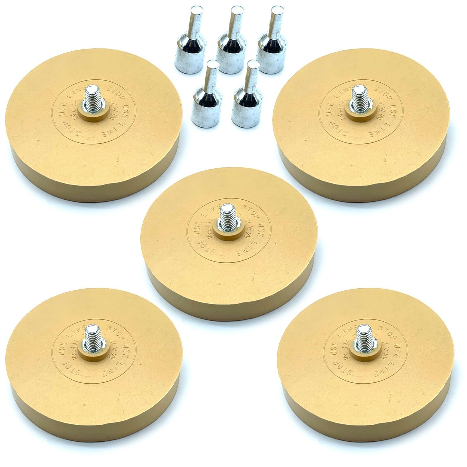 S-NET ゴムトレーサー 簡単 接着剤 剥がし プロ 用途 88mm 電動ドリル 対応 車検シール 除去 車体 保護 クリーニング SN-367-SH 5個 [5] [88mm]
