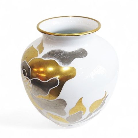 銅製花瓶　　【金彩銀彩鯉双魚文飾り壺】　高さ約27.7㎝ 銅製花瓶 【金彩銀彩鯉双魚文飾り壺】 高さ約27.7㎝