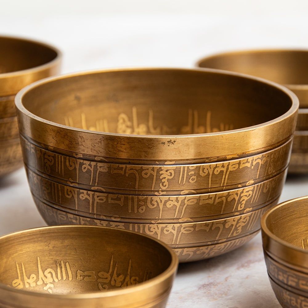 シンギングボウルセット 彫り込み仕上