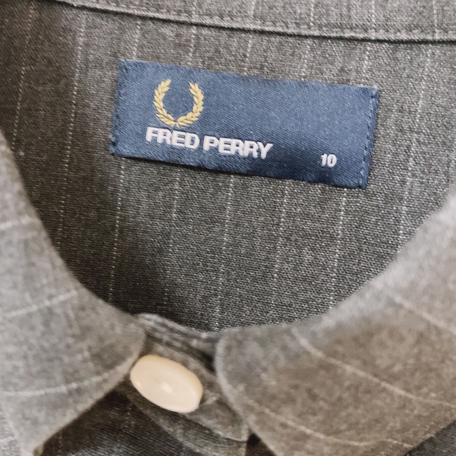 z1407 【美品】FRED PERRY フレッドペリー ストライプシャツ