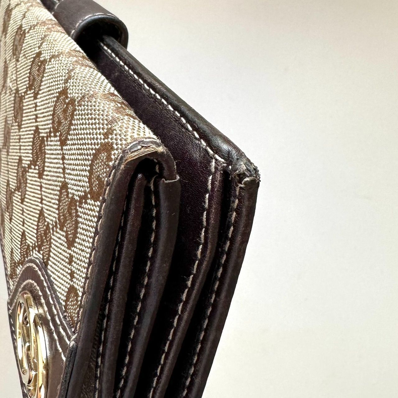 グッチ GUCCI 長財布 GGキャンバス シマ ダークブラウン - メルカリ