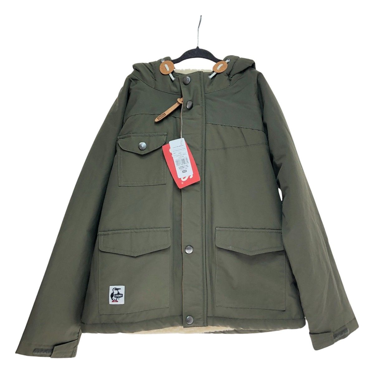 □□CHUMS チャムス キャンピングボアパーカー 130-145cm XL ch--CH-24-1C40-M022-06 カーキ