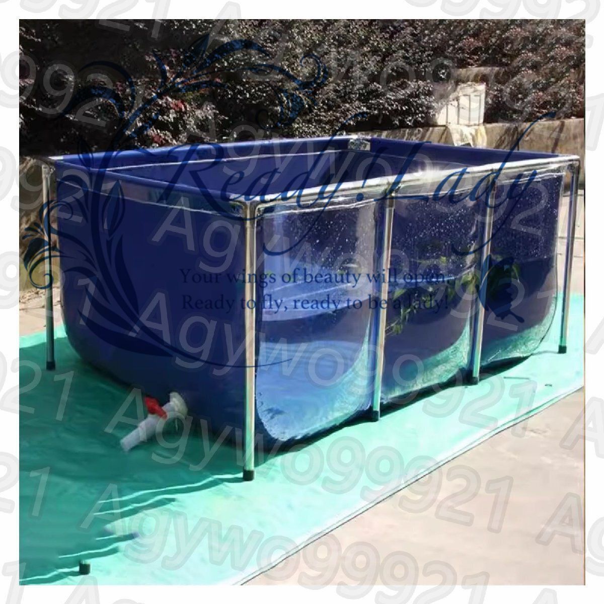 サポート付きキャンバス養魚池 養殖水槽水槽大型厚みのあるナイフこすり布耐候性と耐酸化性屋外特別な養魚プール池 120x80x50cm