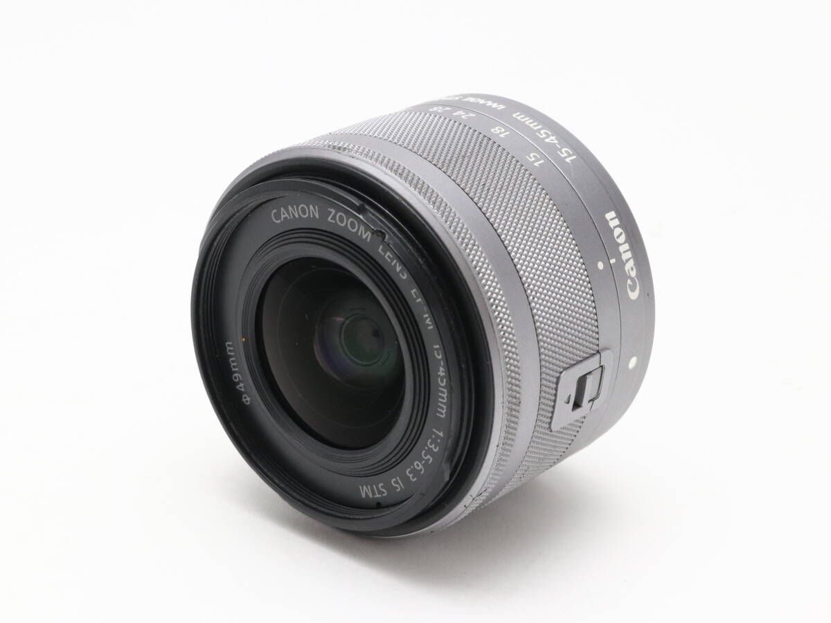 C 実用品 Canon キヤノン EF-M 15-45mm F3.5-6.3 IS STM シルバー 初期不良返品対応 44-205.1