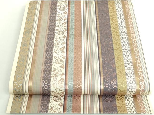 平和屋着物 上 本場筑前博多織 草木染 手織工房 染匠 小森久 八寸名古屋帯 草花間道 たとう紙付き DZAA9492kh5