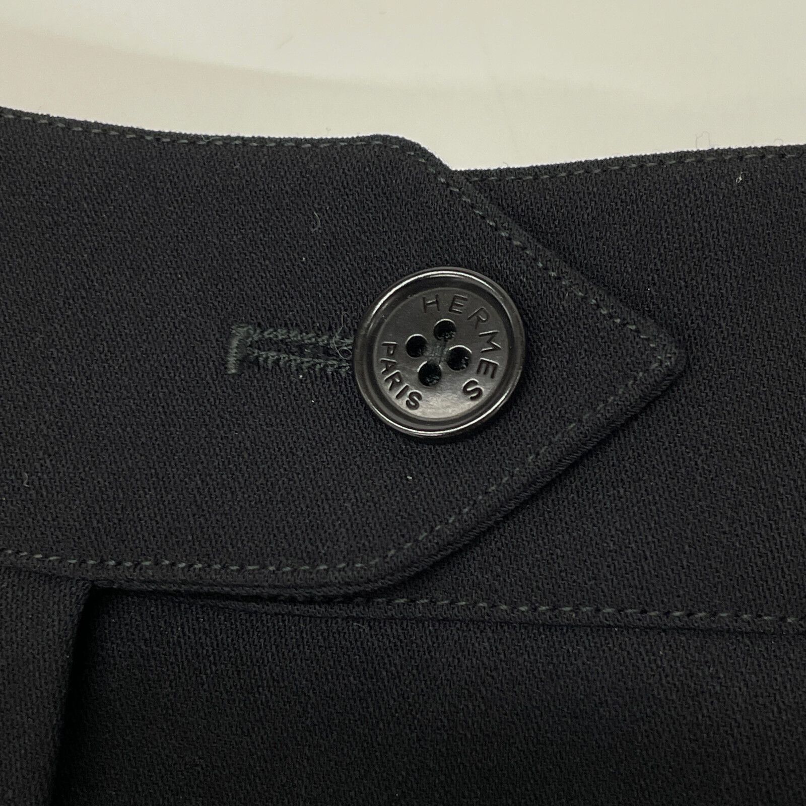 HERMES エルメス ﾌﾞﾗｯｸ ｳｰﾙ混 ｾﾝﾀｰﾌﾟﾚｽ ｽﾄﾚｰﾄｽﾗｯｸｽ 38 - メルカリ