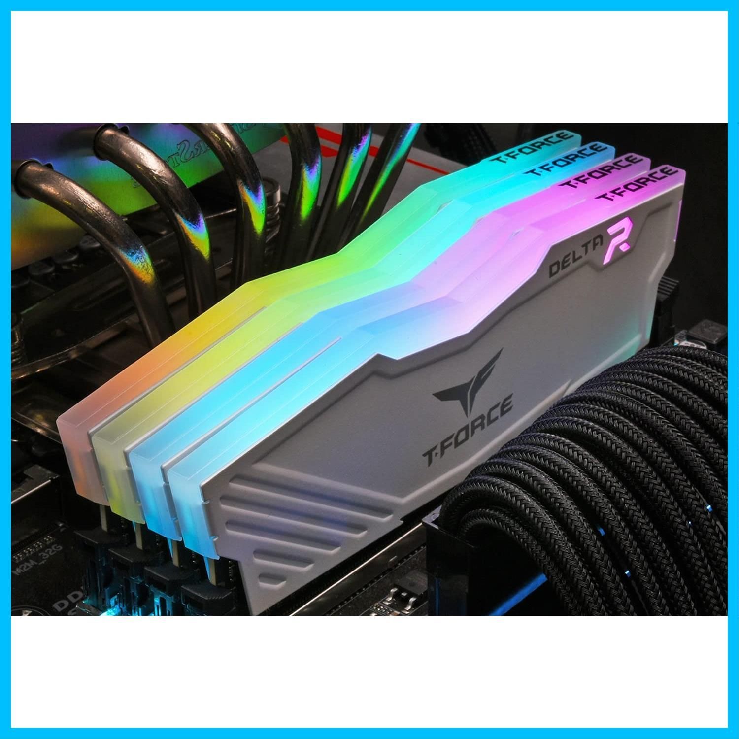 特価】Team RGB WHITE（発光型） DDR4 3200Mhz(PC4-25600) 8GBx2枚