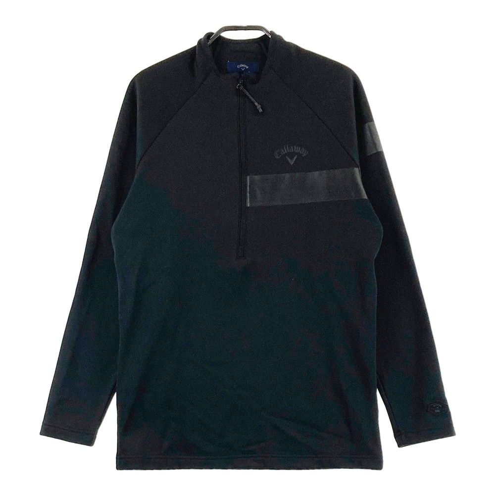 サイズ：M CALLAWAY キャロウェイ  ハーフジップ 裏起毛 長袖 Tシャツ  ブラック系 [240101361984]# ゴルフウェア メンズ ストスト