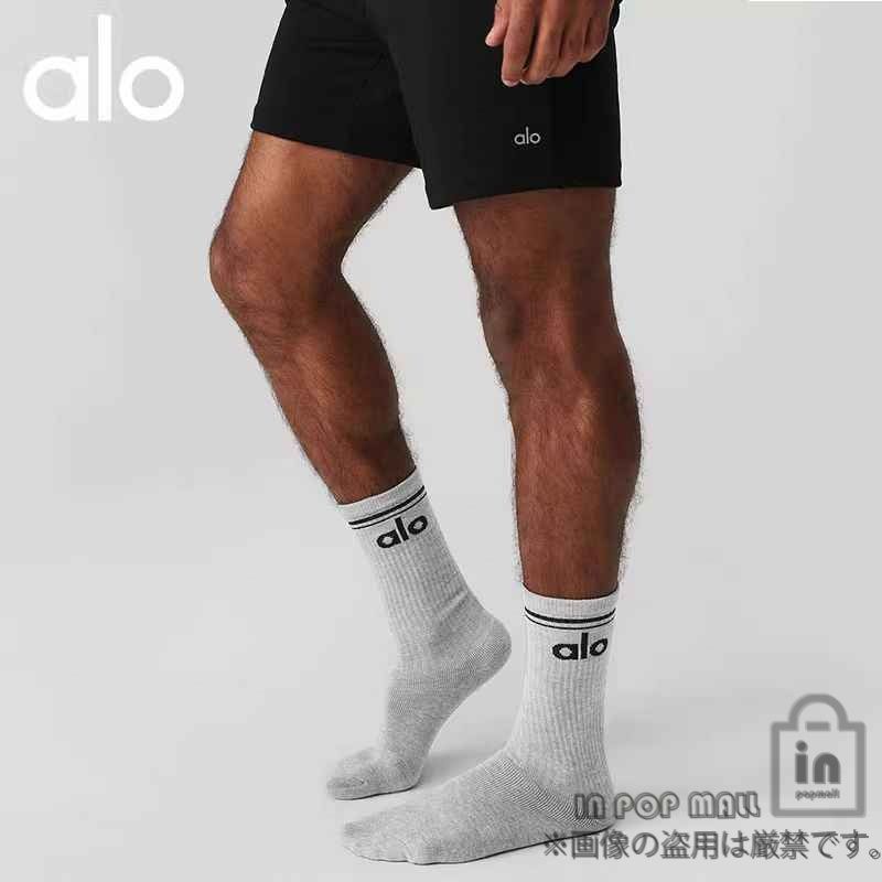 Unisex Half-Crew Throwback Sock - White/Black | Alo Yoga