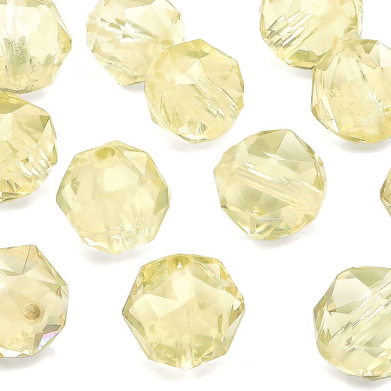 粒販売】ブラジル産 レモンクォーツ スターカット 丸玉 8mm【4粒