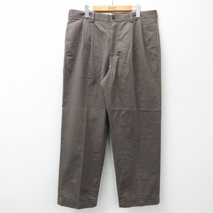 W36/古着 ブルックスブラザーズ ブランド チノ パンツ チノパン メンズ コットン 茶 ブラウン 24nov07 中古 ボトムス ロング