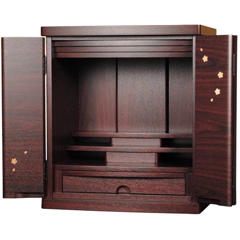 ミニモダン仏壇 桜都 おと 19号ワイド 紫檀色