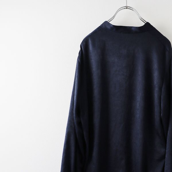 Deuxieme Classe / ドゥーズィエムクラス | 2022AW | SATIN HENRY / サテン ブラウス | F | ネイビー | レディース 2022AW MUSE de Deuxieme Classe ドゥーズィエムクラス SATIN HENRY