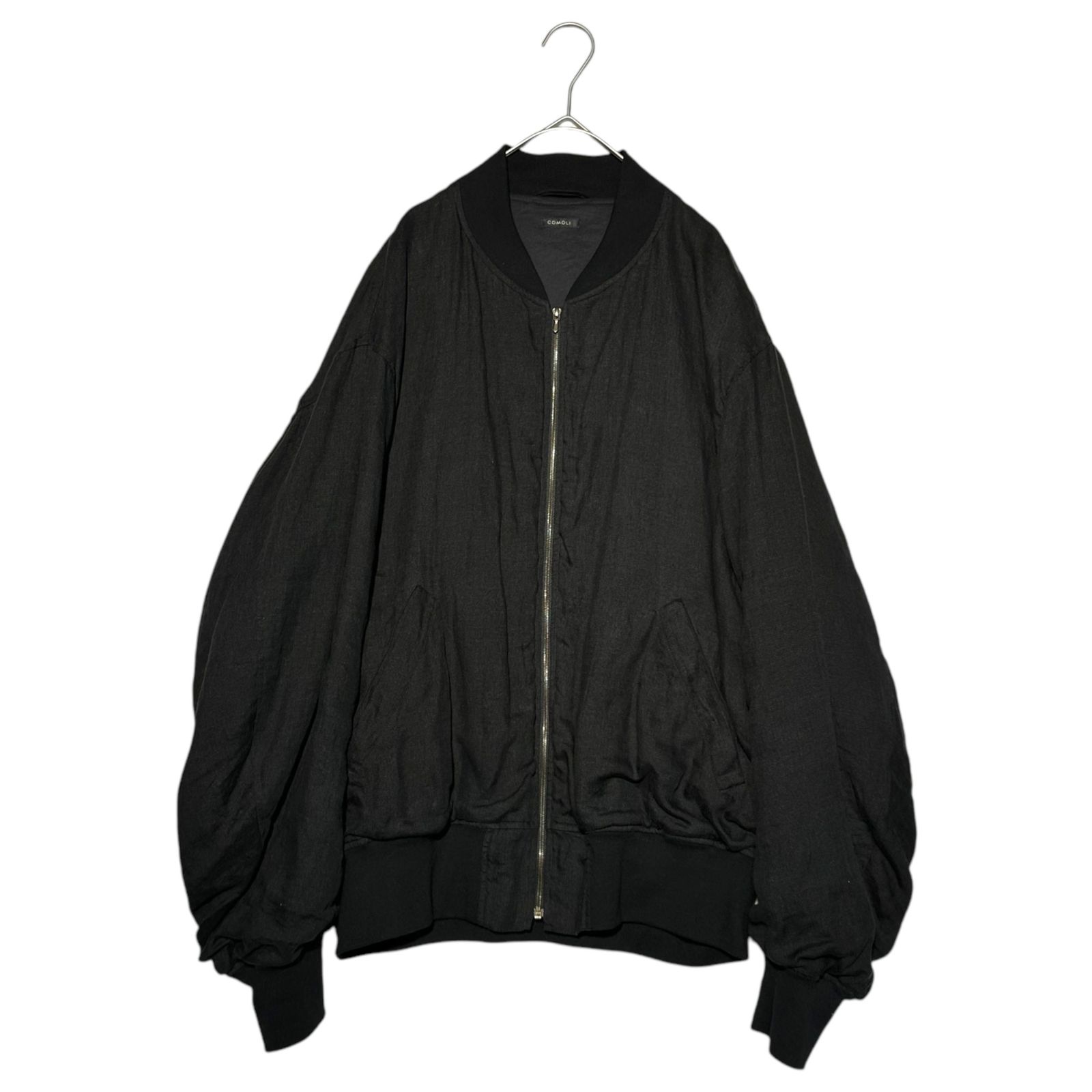 COMOLI リネンWクロスジップブルゾン　サイズ3 美品 24SS comoliリネンWクロスジップブルゾン(3)ブラック - ANNE-TRE