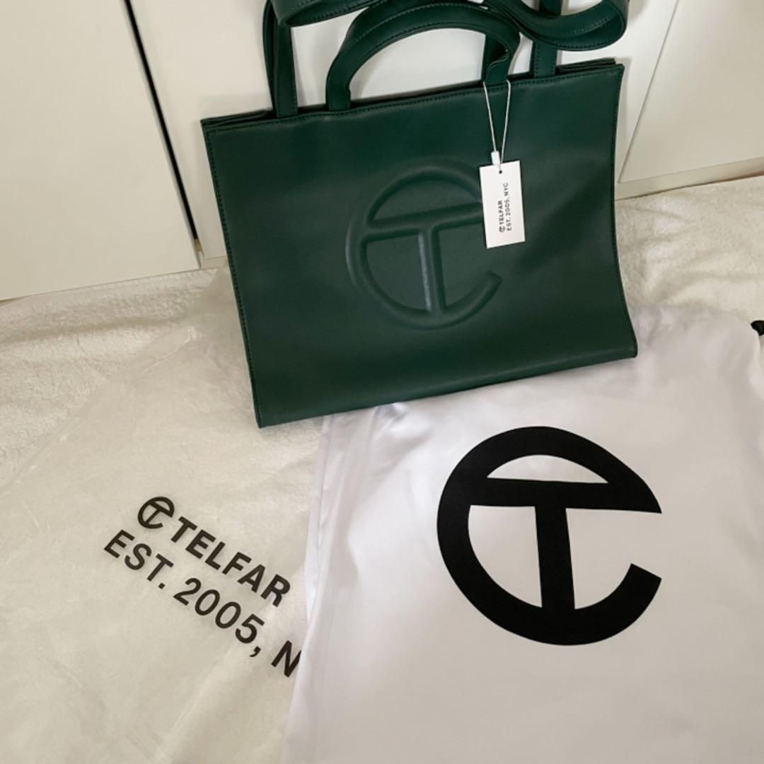 0円 安値 正規品 TELFAR Shopping bag small ダークオリーブ