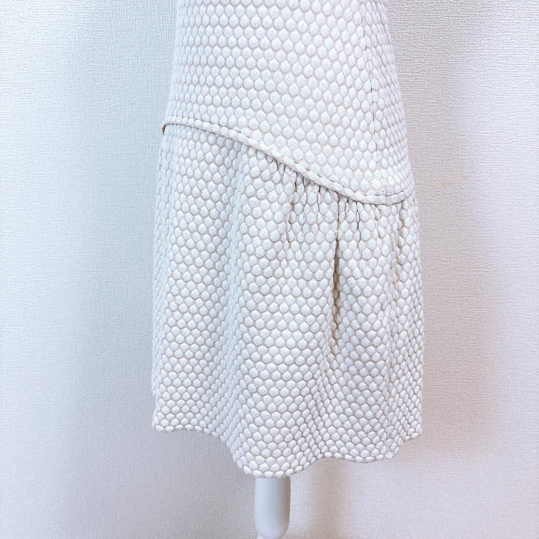 美品】ルネ ニット ノースリーブワンピース 伸縮性有 36 ベージュ