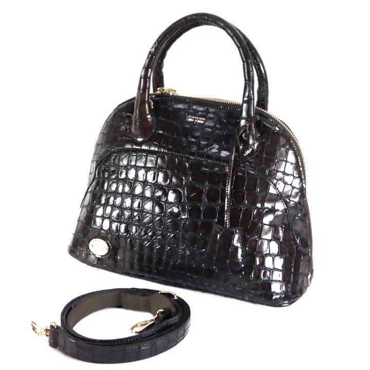 J&M DAVIDSON デヴィッドソン ハンドバッグ クロコ 型押し - メルカリ