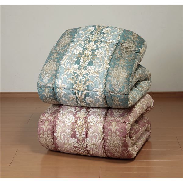 羽毛タッチ高級掛布団ペイズリー柄（ダブル ピンク）〔代引不可