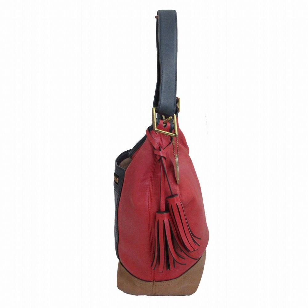 COACH コーチ レザーショルダーバッグ 19995 バイカラー レッド
