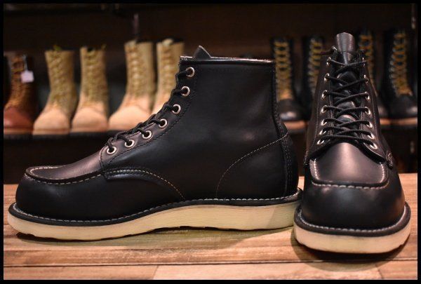 【7D 良品 10年】レッドウィング 8179 アイリッシュセッター 黒 ブラッククローム モックトゥ 編み上げ ブーツ redwing HOPESMORE【EH345】