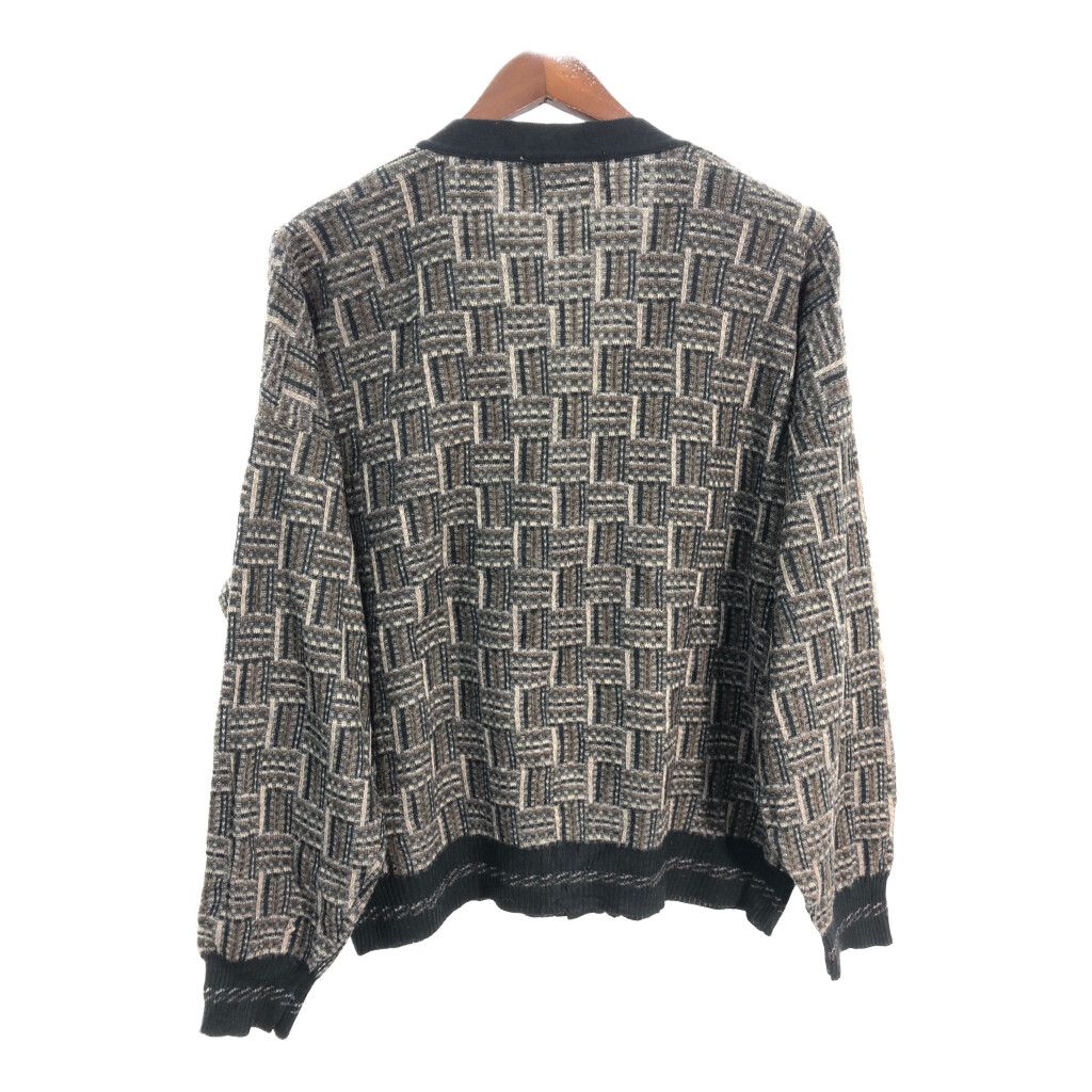 90年代 イタリア製 FLORENCE TRICOT ウール ニット カーディガン 総柄 