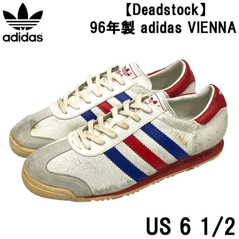 Deadstock】96年製 adidas VIENNA アディダス ヴィエンナ スニーカー サイズ：US 6 1/2 (24.5cm)  ホワイト×ブルー×レッド - メルカリ