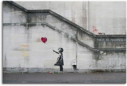 【在庫処分】アートパネル 絵画 bansky ポスター絵画 装飾画 壁の絵 北欧 現代 モダン アートフレーム 防湿 キャンバス 絵画 インテリア 壁飾り 壁掛け 木枠付きの完成品 贈り物 (40x60cm（16x24in