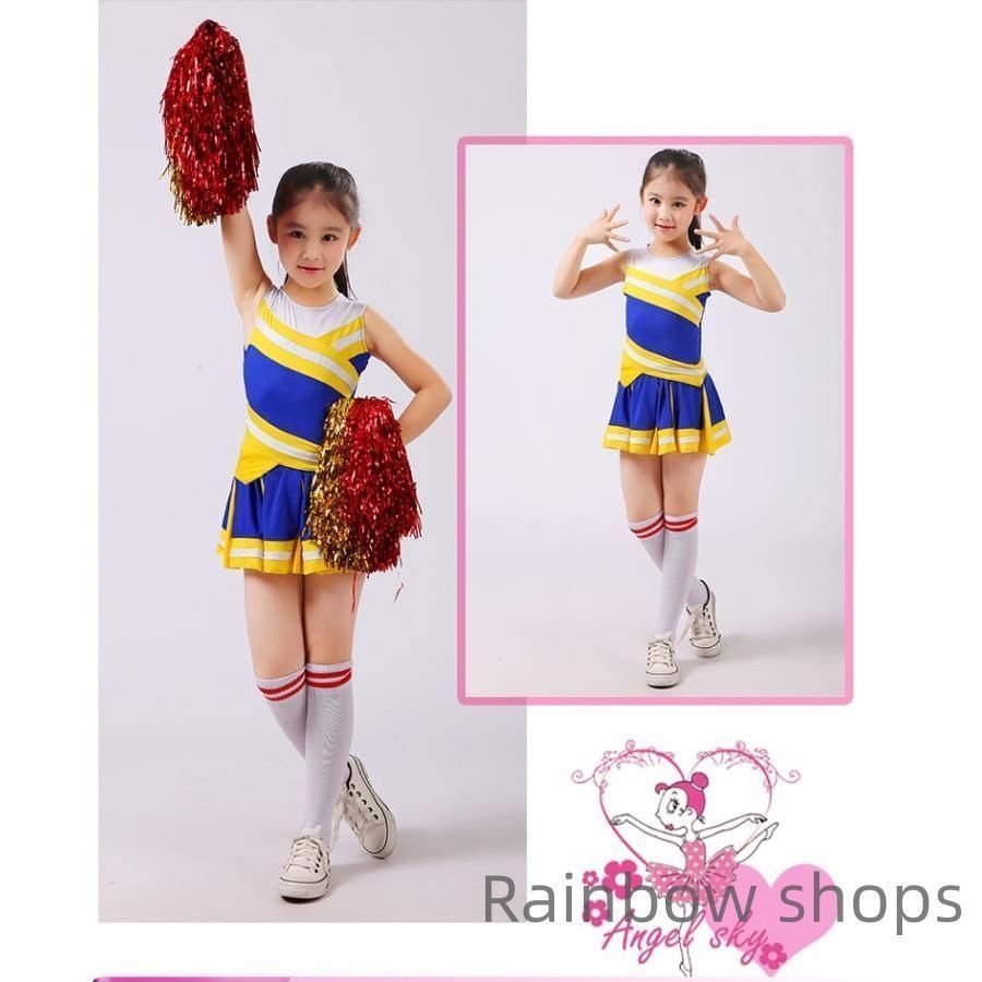 【新品・未着用・美品】チアリーディングウェア Lサイズ 上下セット 楽天市場】【靴下お贈り】チアダンス衣装 キッズ ガールズ