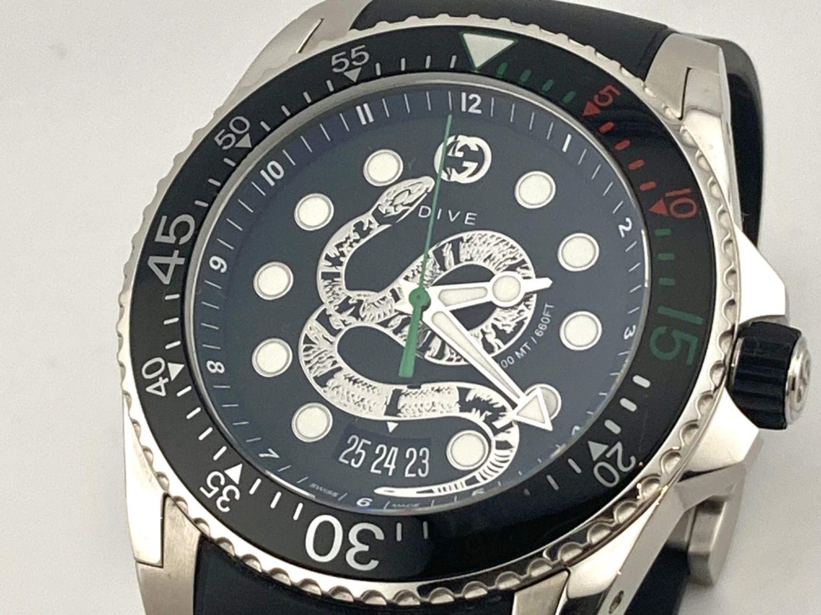 GUCCI グッチ DIVE ダイブ YA136217 136.2 スネークモチーフ クォーツ