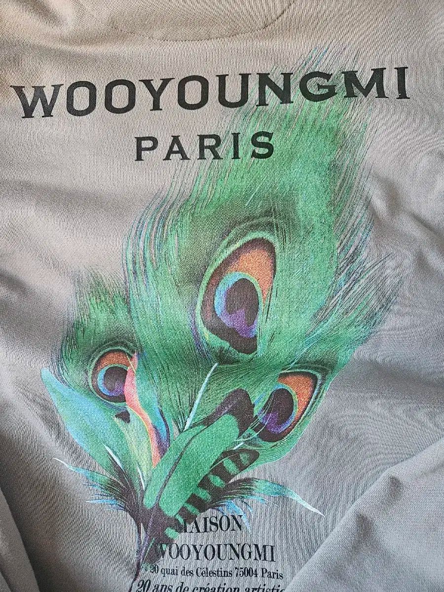 50 WOOYOUNGMI(ウーヨンミ) 23ss フェザー バックロゴ フード
