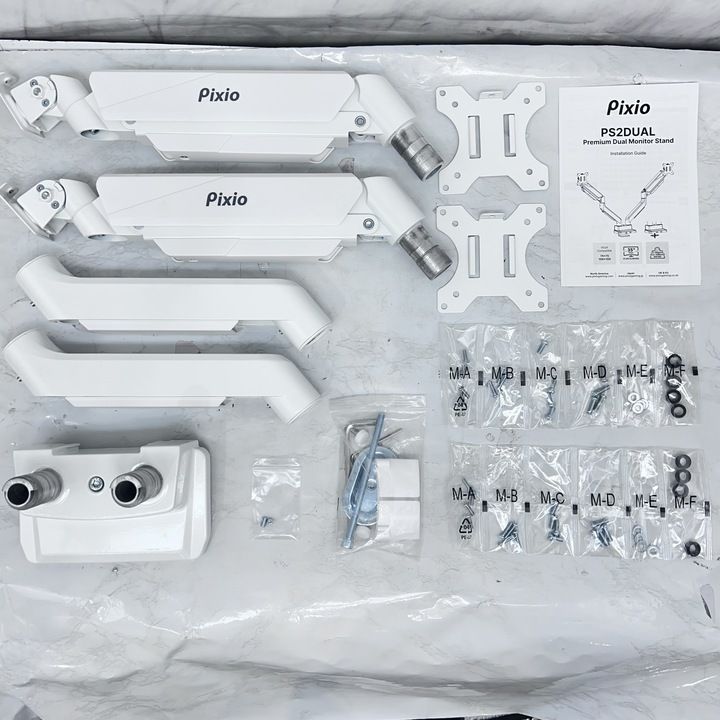 Pixio PS2DW デュアルモニターアーム ホワイト 耐荷重15kg 17-35インチ対応