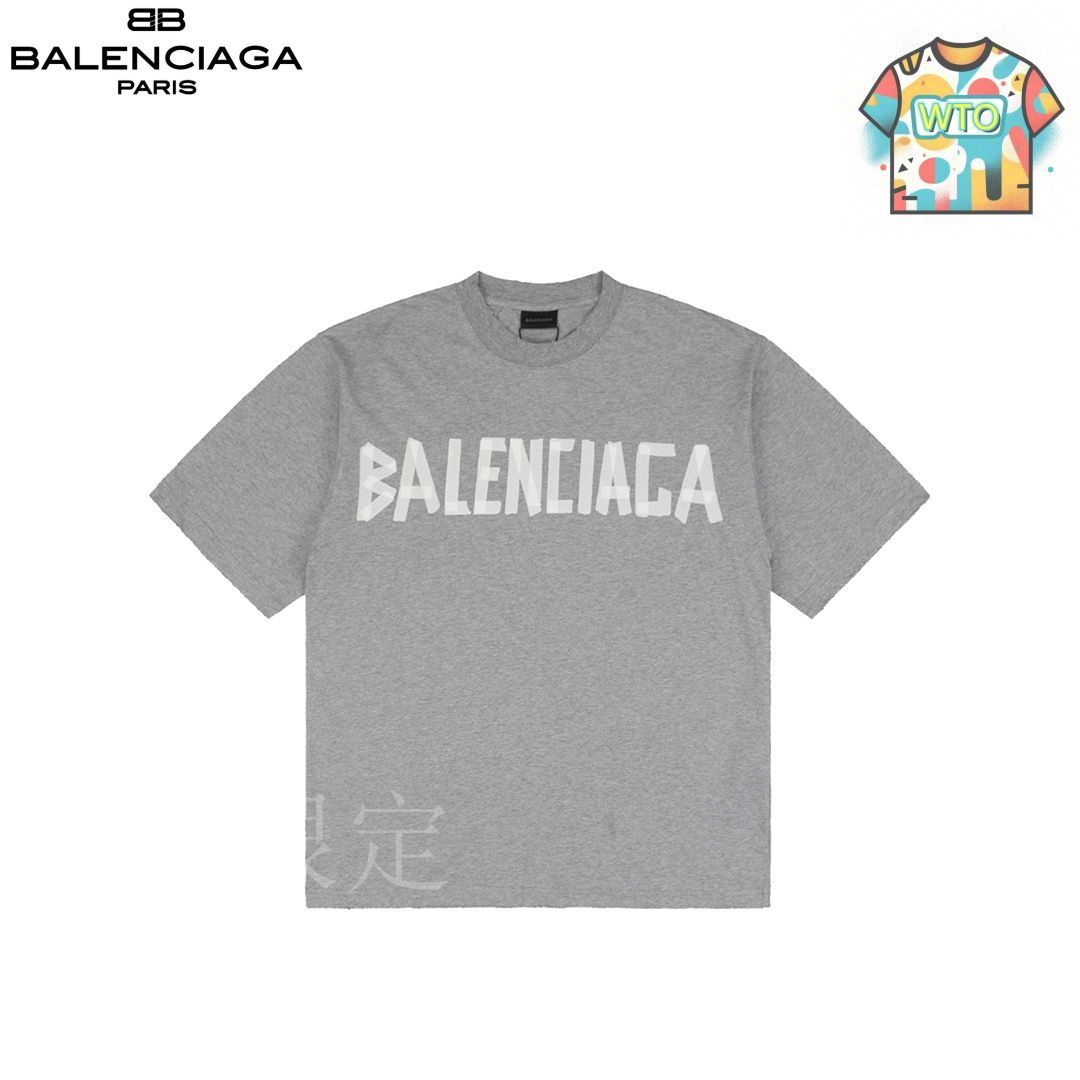 バレンシアガ テーププリント ブラック ショートスリーブ バレンシアガ テーププリント ブラック ショートスリーブ