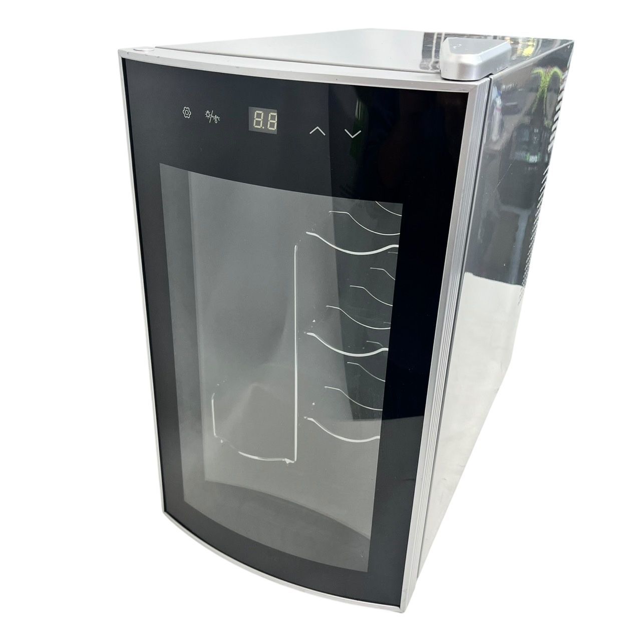 コンパクト ワインセラー ワイン 8本収納 右開き AS-C08S シルバー 動作確認済み 中古現状品傷あり 特価　中はキレイな状態です