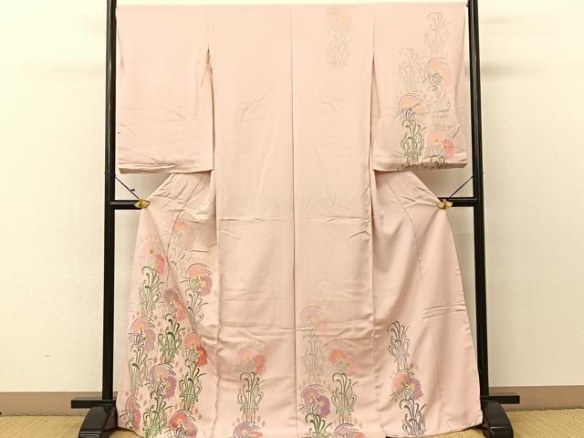 平和屋着物□訪問着 手描き 草花文 金彩 正絹 逸品 BAAT9161yc