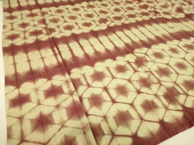 平和屋着物▽上質な紬　単衣　絞り　亀甲柄　正絹　逸品　DAAQ3572az 平和屋着物▽上質な紬 単衣 絞り 亀甲柄 正絹 逸品 DAAQ3572az - メルカリ