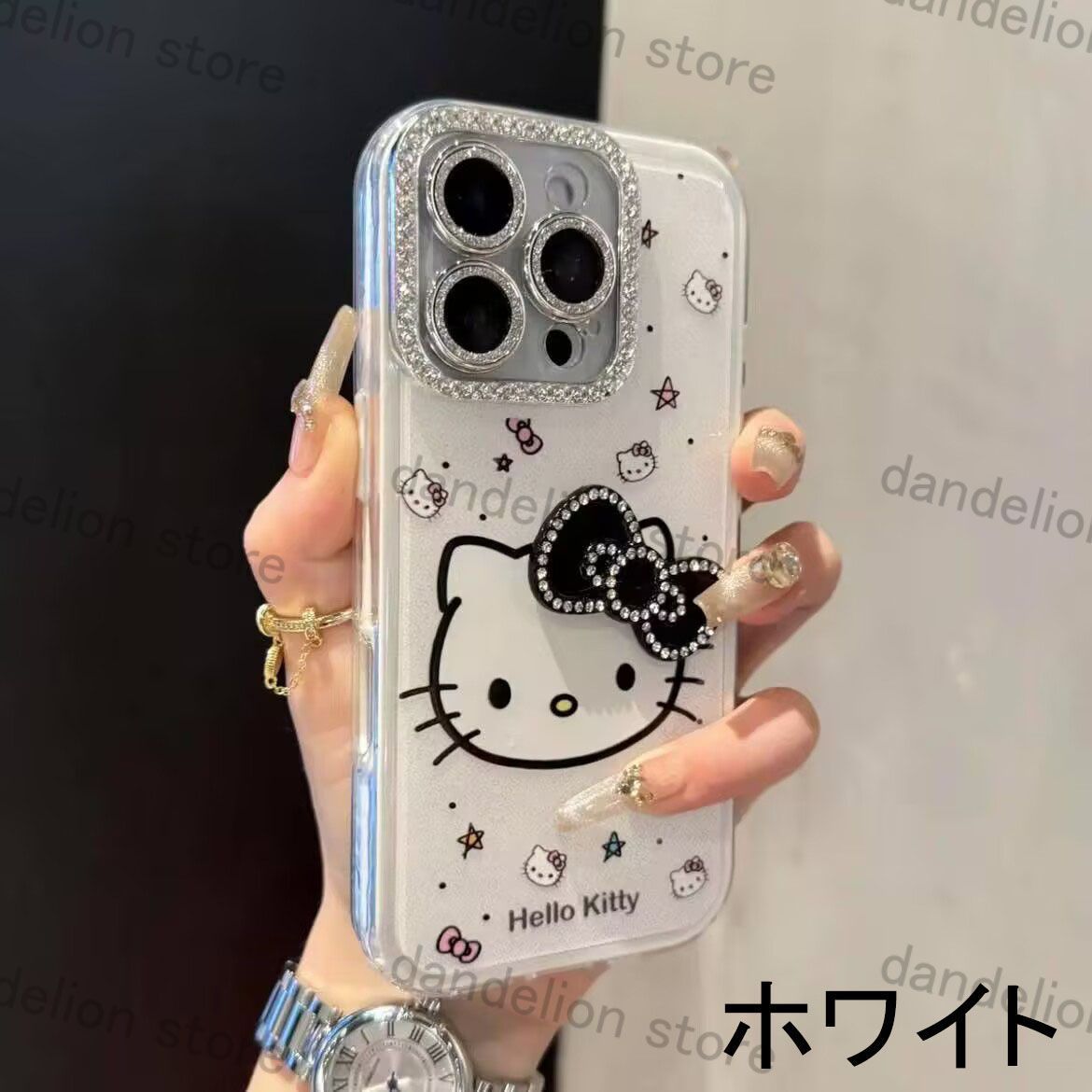 スマホケース キティちゃん キラキラ 鏡 ミラー 取り外し可能
