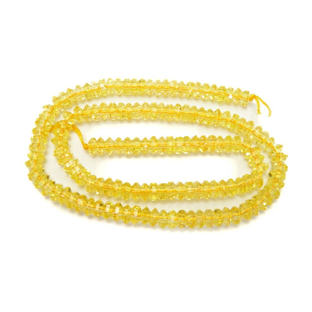 パワーストーン シトリンクォーツ/黄水晶（Citrine）/太陽の象徴/商売/金運/幸福/お守り 3×6mm 16面そろばんカット 一連 / インペリアルオーラ おしゃれ かわいい オシャレ 可愛い プレゼント ギ