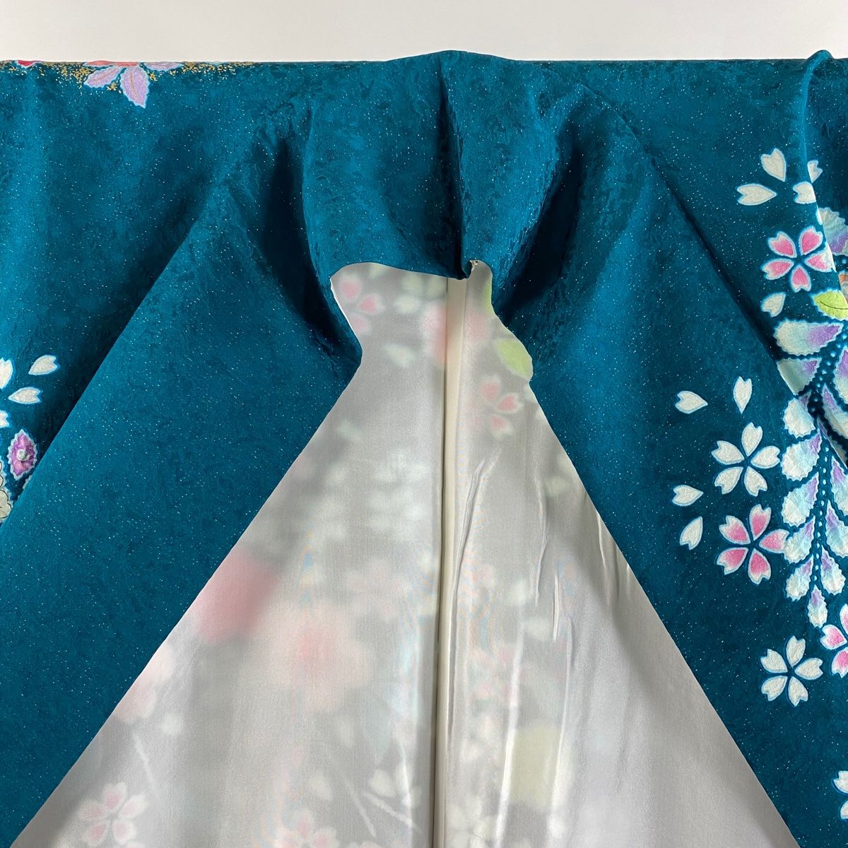 美品】 振袖 身丈167cm 裄丈71cm L 袷 徳永憲峯 落款 辻が花 金彩 銀