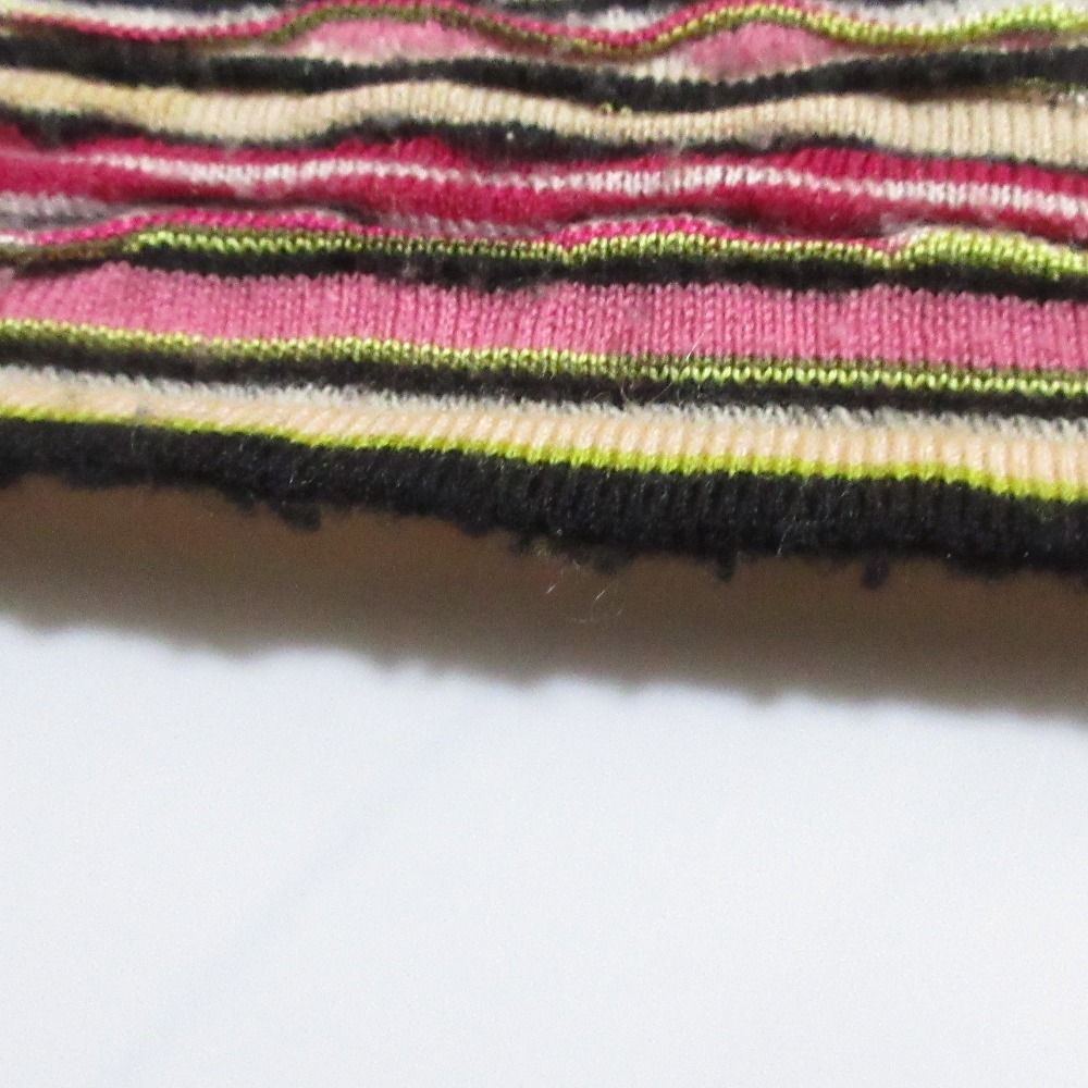 良品 MISSONI ミッソーニ ボーダー柄 長袖 ハイネック ニット セーター ピンク レディース 古着 中古 MISSONI - 良品 MISSONI ミッソーニ ボーダー柄 長袖 ハイネック