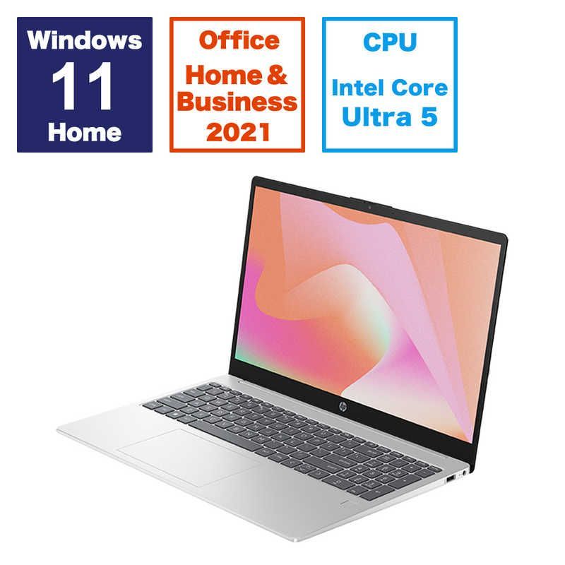 【新品 未使用 未開梱】HP　ノートパソコン HP 15-fd1000 シルバー [15.6型/Win11 Home/Core Ultra 5/メモリ 16GB/SSD 512GB /Office HomeandBusiness]　A5EK2PA-AAAB