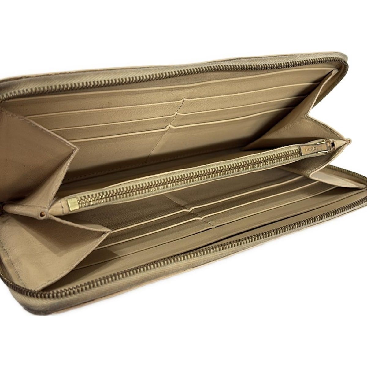 美品レデース長財布 CELINE ロゴ入り長財布 ブラウン セリーヌ CELINE 長財布 ロゴプレート