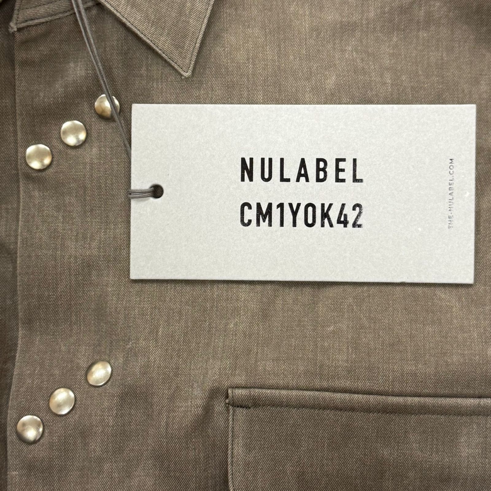 【定価59400円】NULABEL ナチュラルダイ ウールギャバジン シャツ 参考上代59400円 未使用品 NULABEL NATURAL DYED WOOL GABARDINE