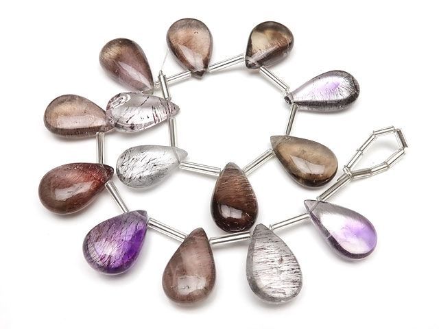 エレスチャルクォーツ スーパーセブン ペアシェイプ 17～21mm【1点もの