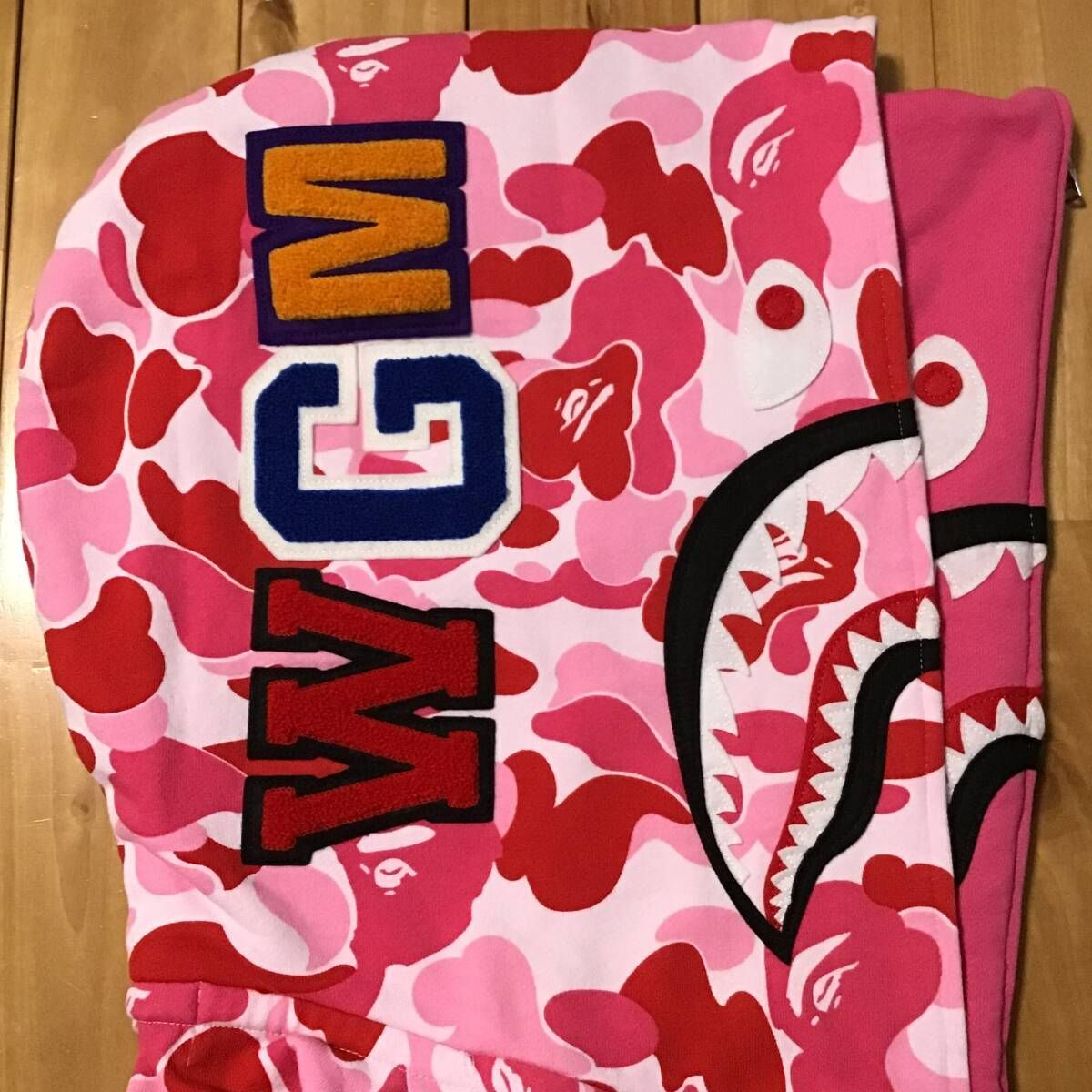 ☆2XL☆ ABC camo Pink ダブル シャーク パーカー Double shark