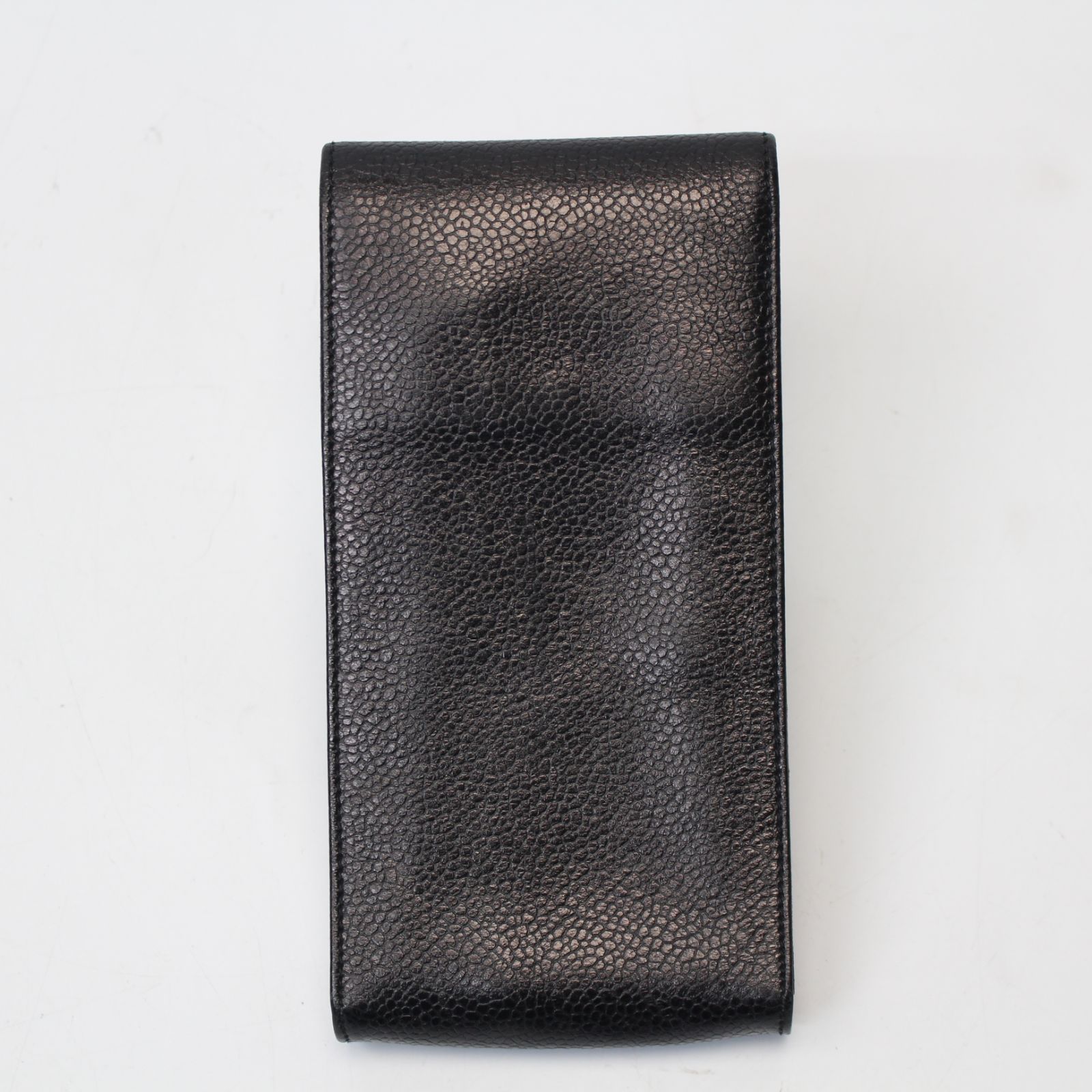 A537】CHANEL キャビアスキン メガネケース ブラック サングラス